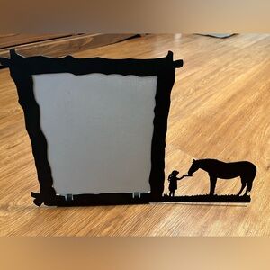 Black Silhouette Picture Frame with Horse Design